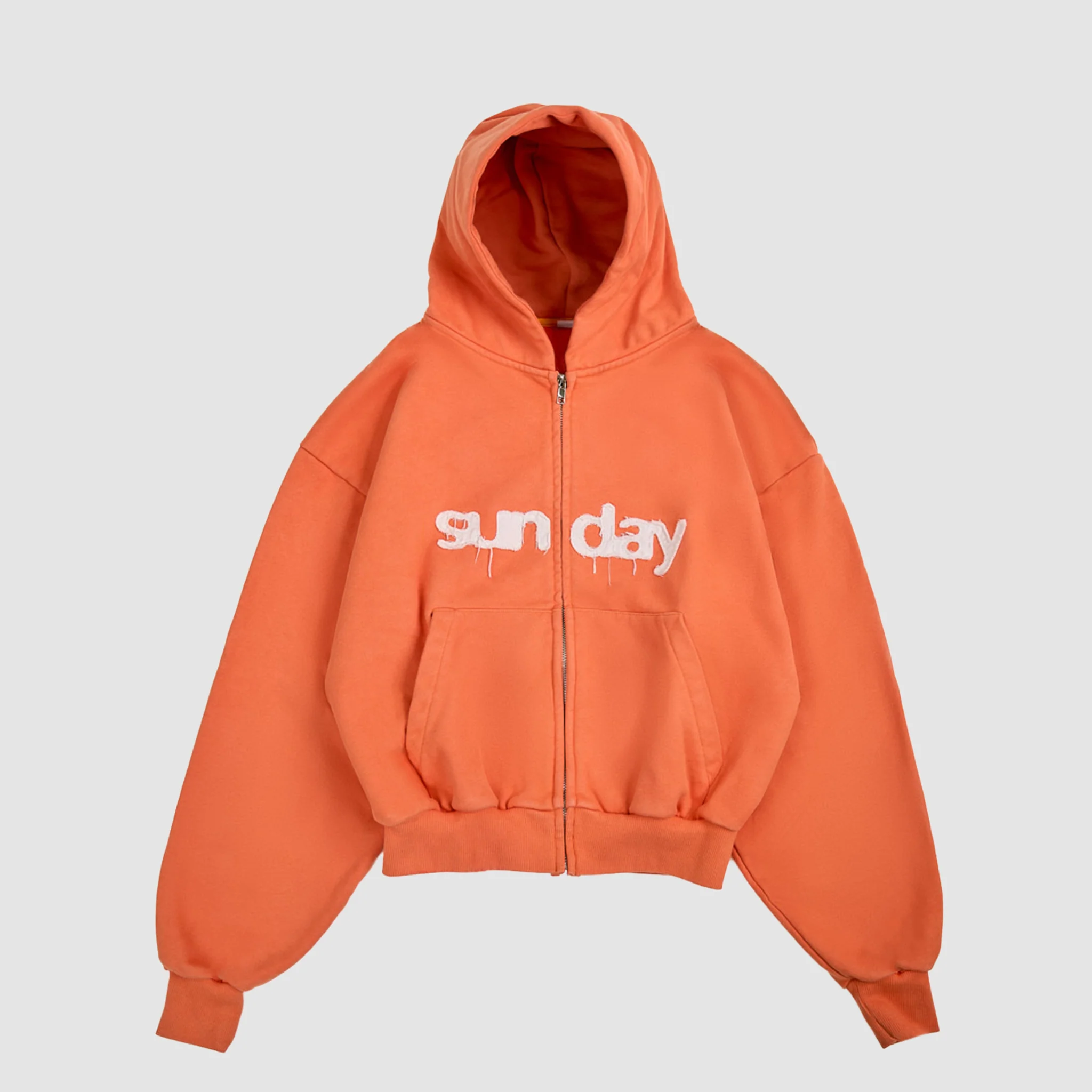 Heavyweight Applique Zip-up Vintage Orange Heavyweight Applique Zip-up Vintage Orange