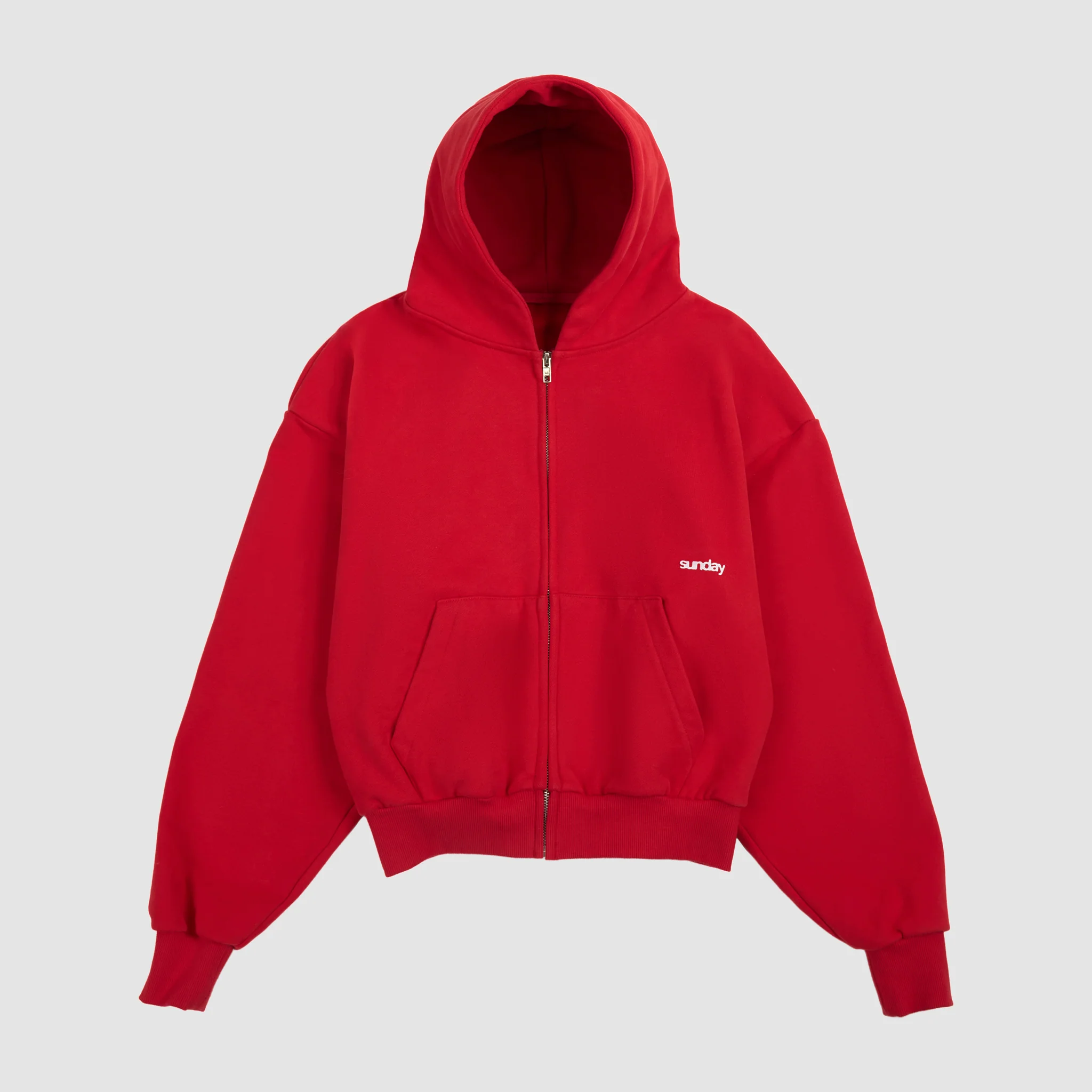 Heavyweight Script Zip Up Nordic Red Heavyweight Script Zip Up Nordic Red