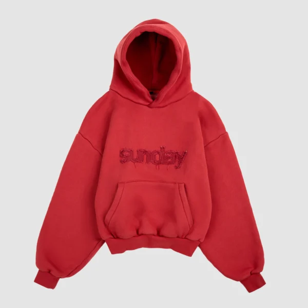 Heavyweight Appliqué Hoodie Crimson