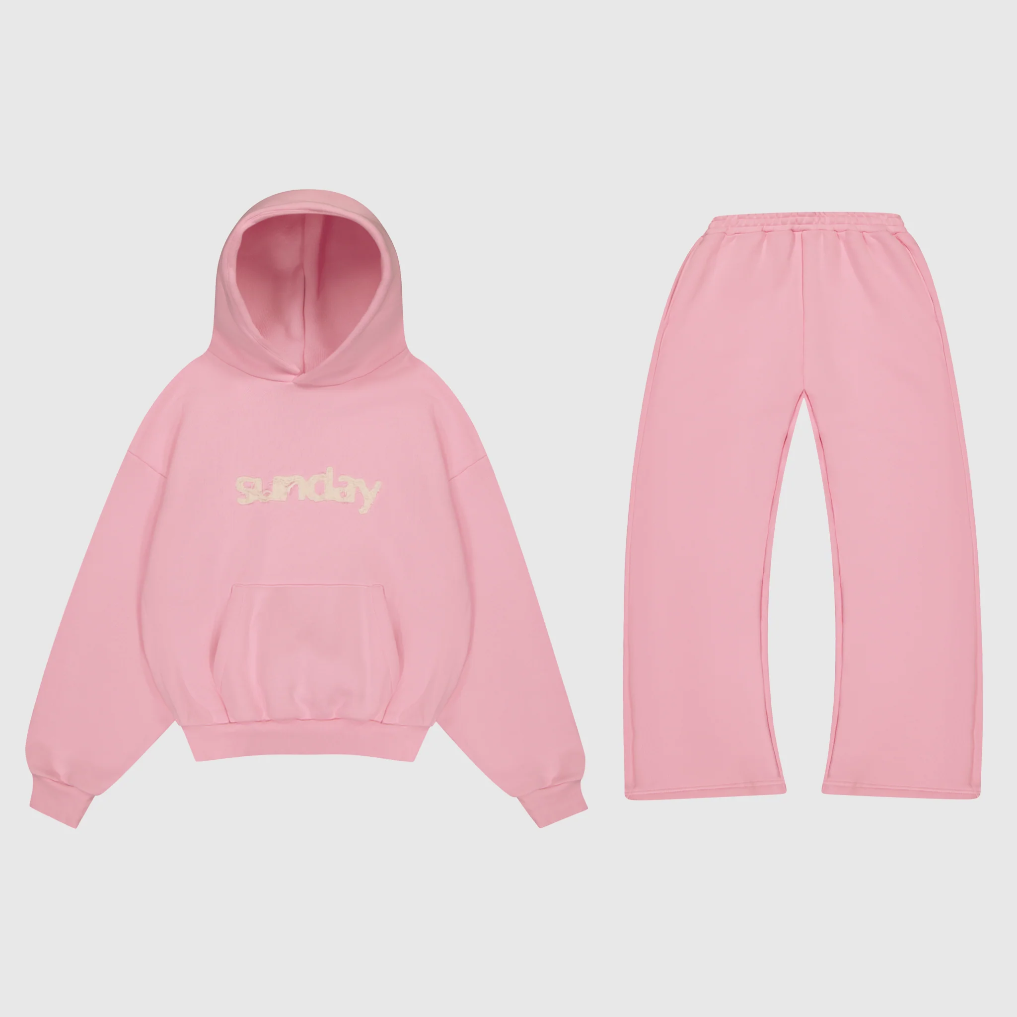 Heavyweight Applique Tracksuit Set Powder Pink Heavyweight Applique Tracksuit Set Powder Pink