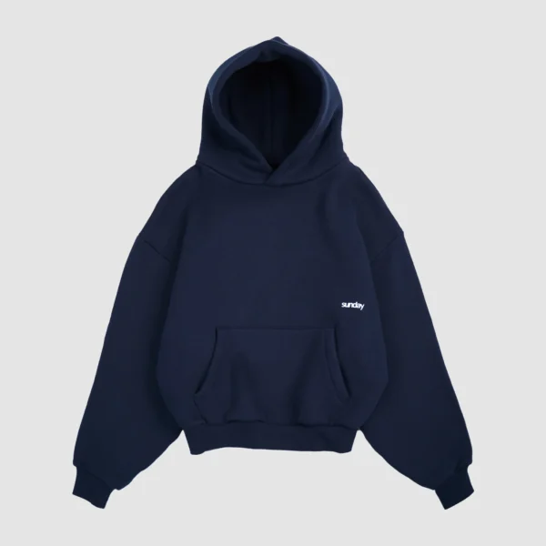 Heavyweight Script Hoodie Navy