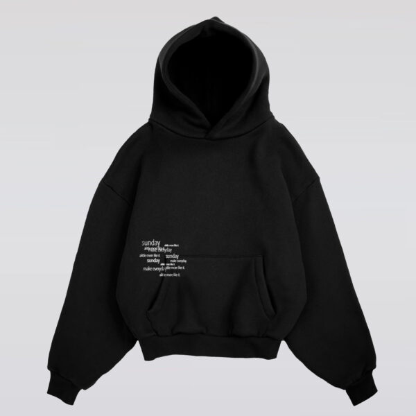 Heavyweight Typewriter Hoodie Black