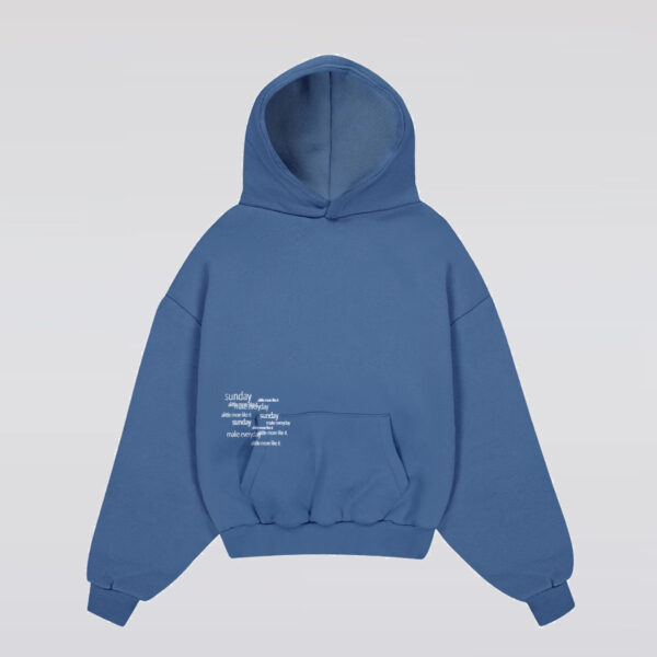 Heavyweight Typewriter Hoodie Vintage Blue